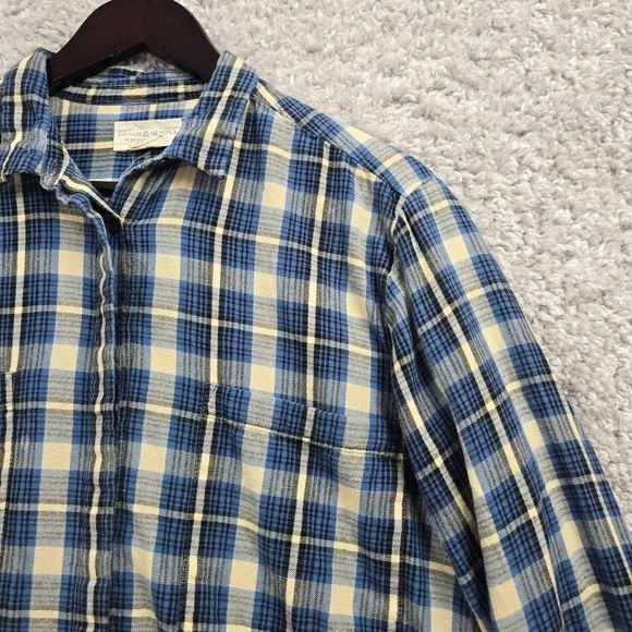 Denim & Supply Womens Plaid Button Up Shirt Blue Size Large Long Sleeve Casual - Picture 4 of 12